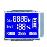 Custom Blue Segment LCD Display White Character On Blue Background